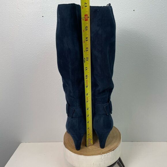 Bella Bita Blue Heeled Boots with Plush Texture Size 7.5W EUC - Picture 6 of 10